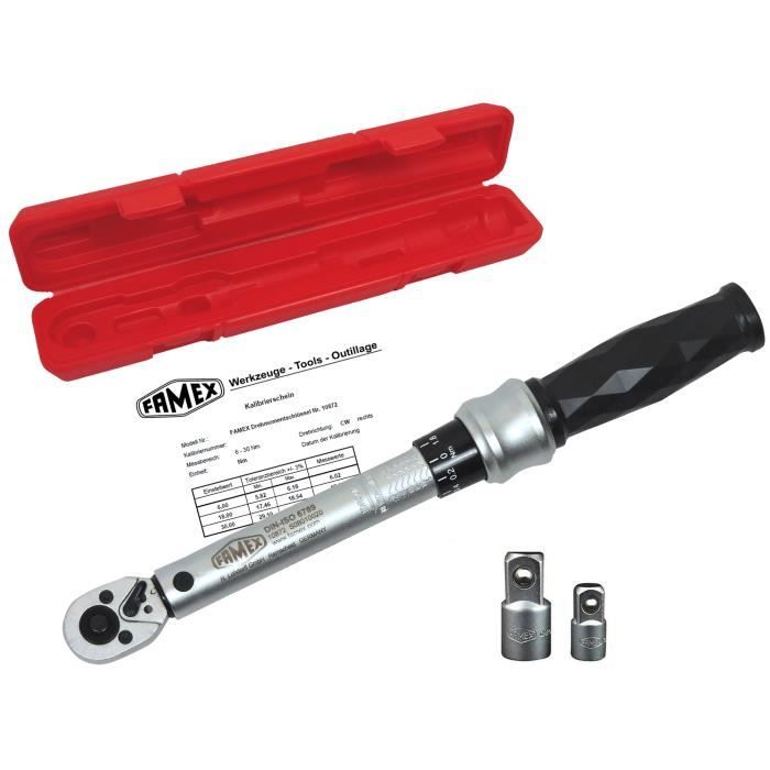 Famex 10872 Cle Dynamometrique 1 4 Carre Pour Velo Et Vehicule 6 30 Nm Achat Vente Cle A Cliquet Famex 10872 Cle Dynamometri Cdiscount