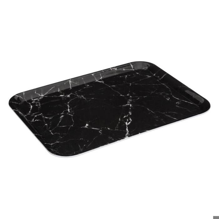 Plateau rectangulaire angulaire 33x43cm effet marbre noir - 5five Plateau rectangulaire angulaire 33x43cm effet marbre noir - 5five