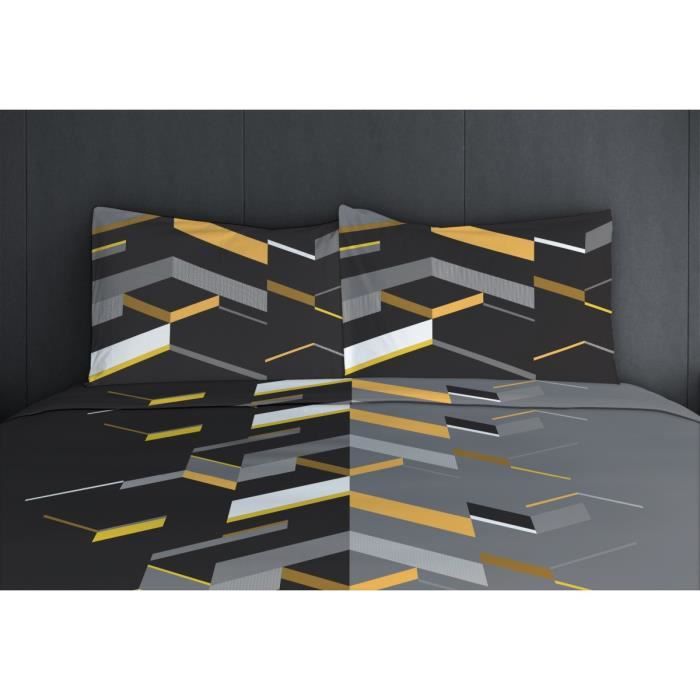 MARCO Parure de draps 100% coton gris 240 x 300 cm MARCO Parure de draps 100% coton gris 240 x 300 cm
