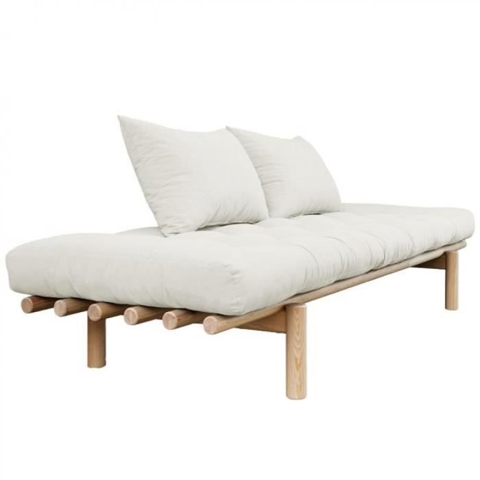 méridienne futon pace en pin coloris naturel couchage 75*200 cm. natural bois inside75