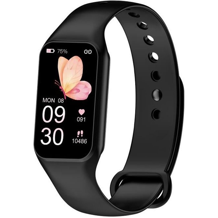 Montre Connectée Femmes Homme Etanche IP67, Sport GPS Cardio Fitness  Tracker d'Activité Podometre Calories pour Android IOS-Noir