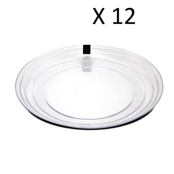Lot de 12 assiette plate ronde plat de service - Diamètre 27.8 x Hauteur 2.4 cm -JUANIO
