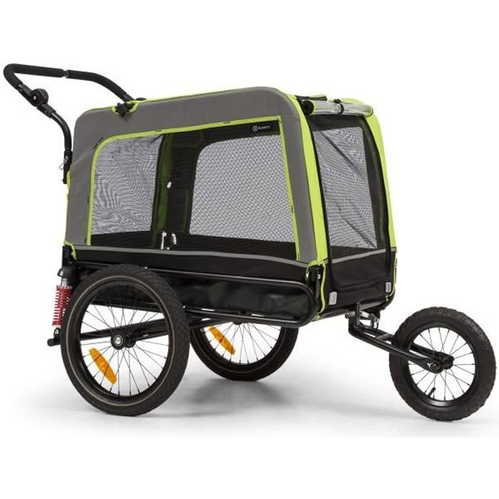 Remorque de vélo et poussette pour chien Klarfit Husky Vario - 240L - Toile Oxford verte