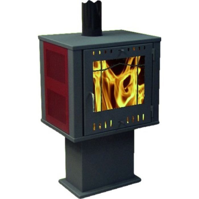 Poêle à bois Quadro Rouge 12 kw pour buches de … Cdiscount Bricolage
