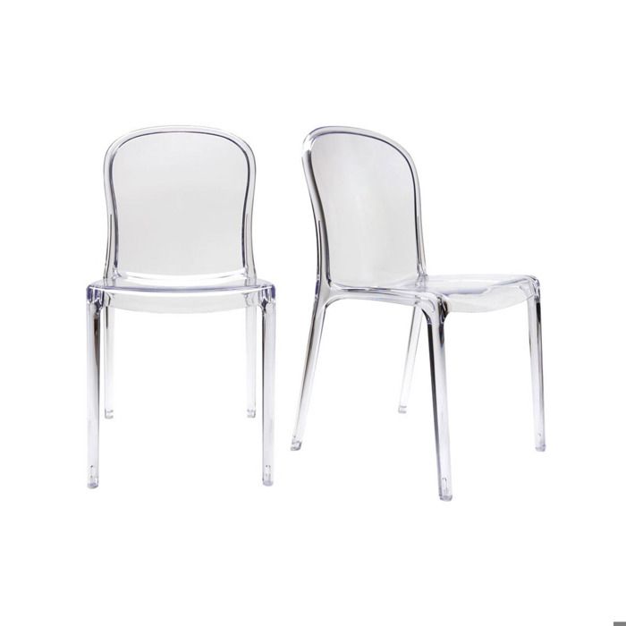 Miliboo - Chaises empilables design transparentes (lot de 2) THALYSSE