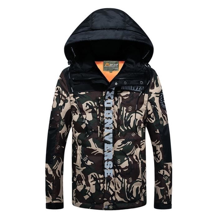 Doudoune à Capuchon Homme Gris Hiver Marque Lux... Vert  Cdiscount