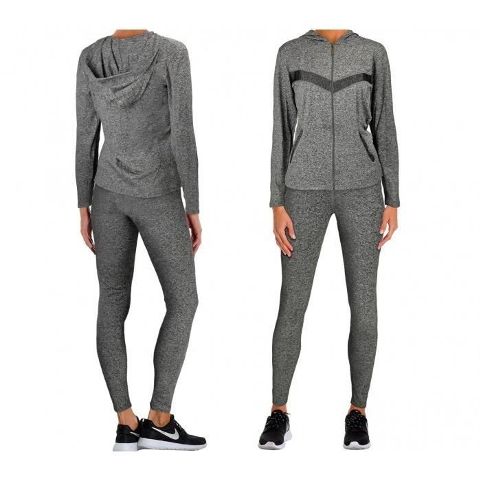 Ensemble Sport Fille 3 Pièces - Sweat, Gilet & Legging - Pour Running, Yoga, Danse, Patinage - Colorblock & Strass