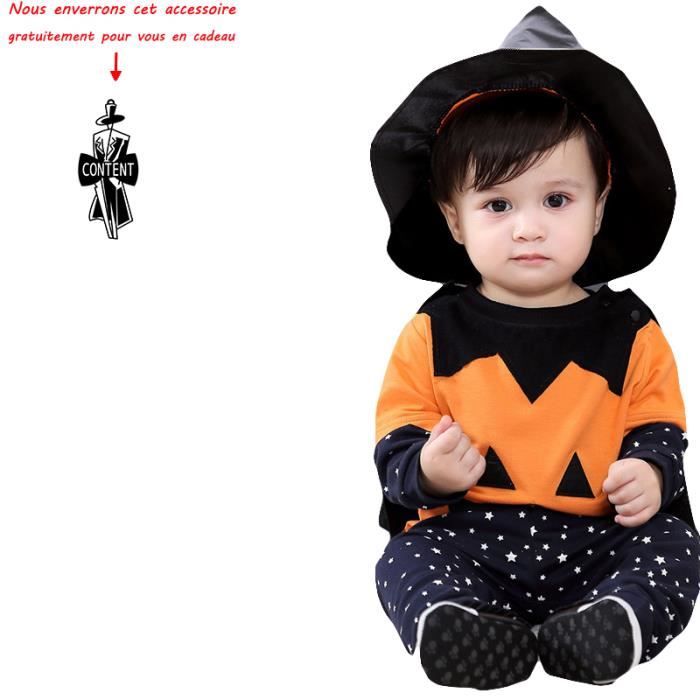 Costume Halloween Bebe Mon Halloween Manches Longues Barboteuse Pantalons Chapeaux Mantle Cdiscount Jeux Jouets