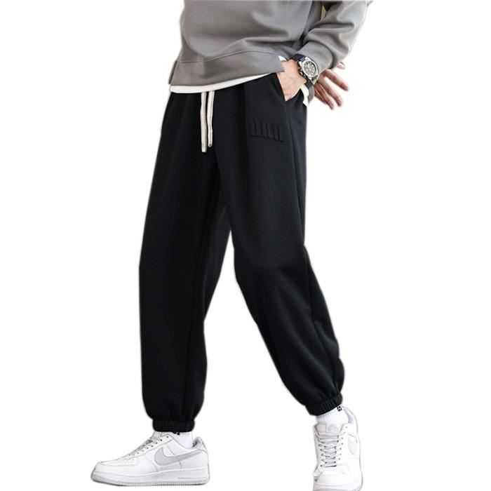 Pantalon Homme,Pantalon Jogging Homme en Coton Taille Elastique