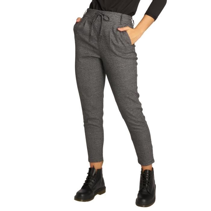 Only Femme Pantalons & Shorts / Pantalon chino onlPoptrash Soft Check Noir  - 519992 - Cdiscount Prêt-à-Porter