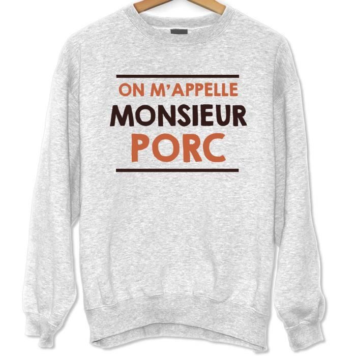 On M Appelle Monsieur Porc Sweat Pull Reference Citation Connue De Pumba Dans Le Roi Lion Noir Cdiscount Pret A Porter