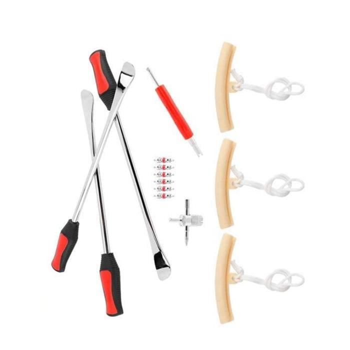 Dufuso Kit Démonte-Pneu Moto/Vélo - 3 Leviers + 3 Protège-Jantes - Changement Pneu Facile