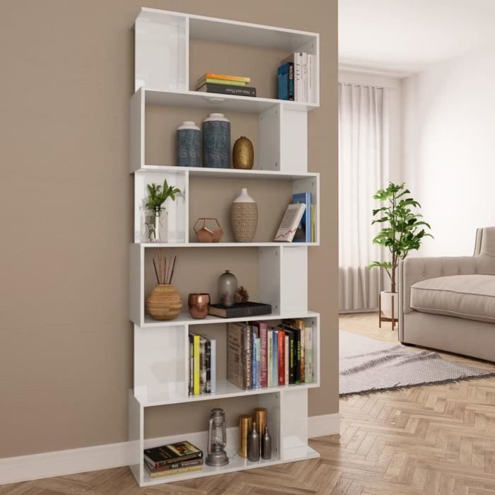 Bibliotheque Separateur De Piece Blanc Etagere De Rangement Meuble Etagere Brillant 80x24x192 Cm Achat Vente Bibliotheque Bibliotheque Separateur De Cdiscount
