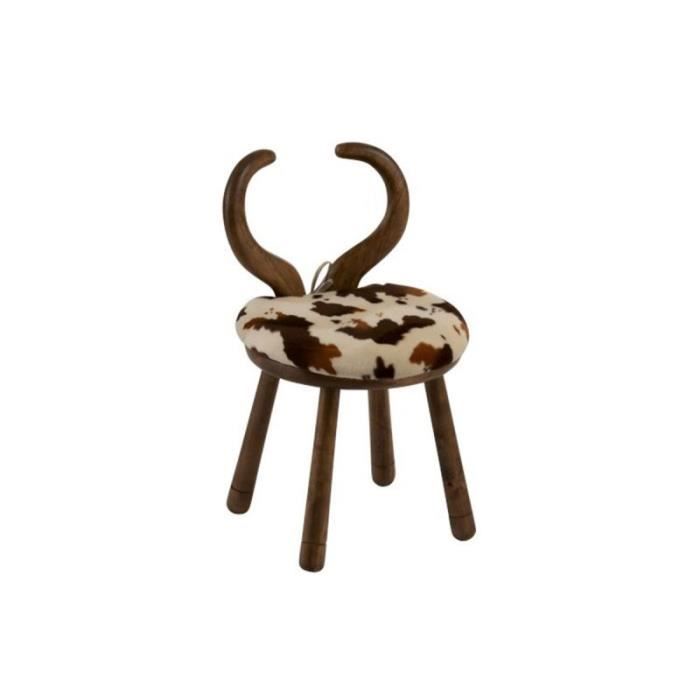 chaise enfant design "oreille vache" 58cm naturel - paris prix marron
