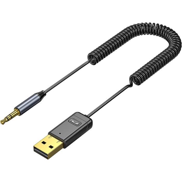 Adaptateur Bluetooth 5.0 3-en-1 émetteur/récepteur USB Avec Câbles 3,5 Mm Pour PC, TV, Voiture