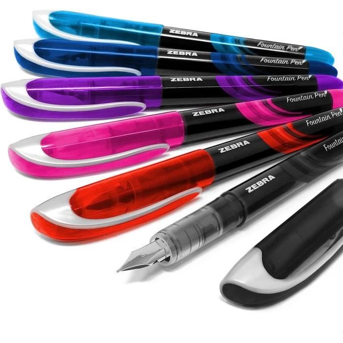 Zebra Pen Fuente Stylo Plume Jetable, Pointe De 0,6 Mm, Encre