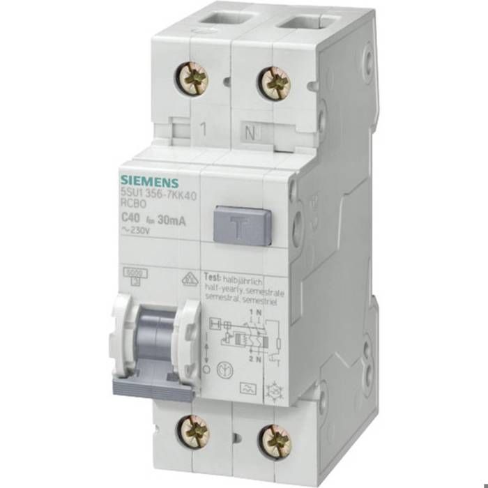 Interrupteur différentiel/Disjoncteur de protection Siemens 5SU13566KK16 2 pôles 16 A 0.03 A 230 V