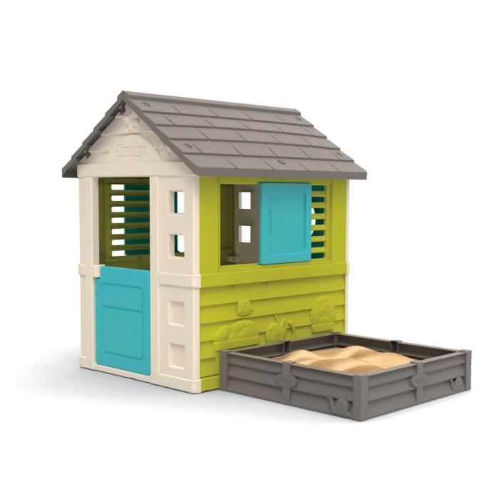 Maison Square avec Bac à sable ou Potager - Smoby - 174x110x127 cm