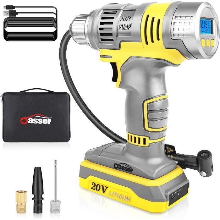 Compresseur Air Portatif Oasser 150PSI - Gonfleur Pneus Voiture Avec écran LCD, USB-C