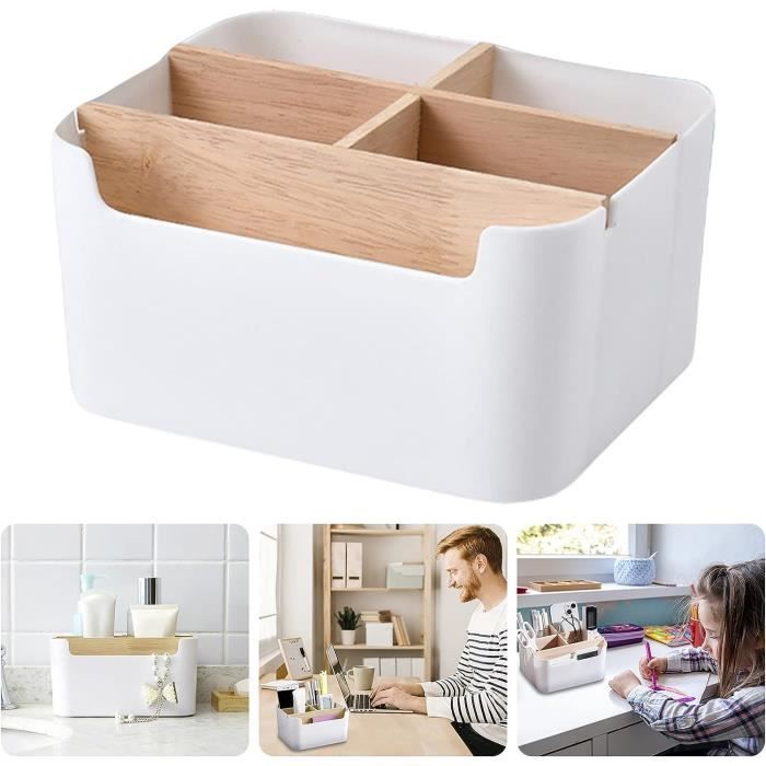 Organiseur De Stylos En Bois Avec Tiroir, Pot À Crayons À Faire Soi-Même, Boîte De Rangement De