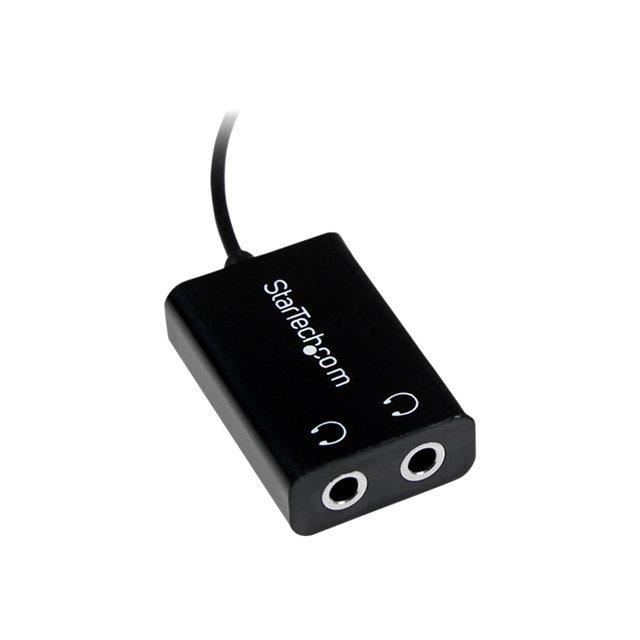 STARTECH.COM Câble Adaptateur Casque Slim - Doubleur Audio Jack Splitter - 3.5mm (M) vers 2x 3.5mm (F) - 15,23 cm - Noir