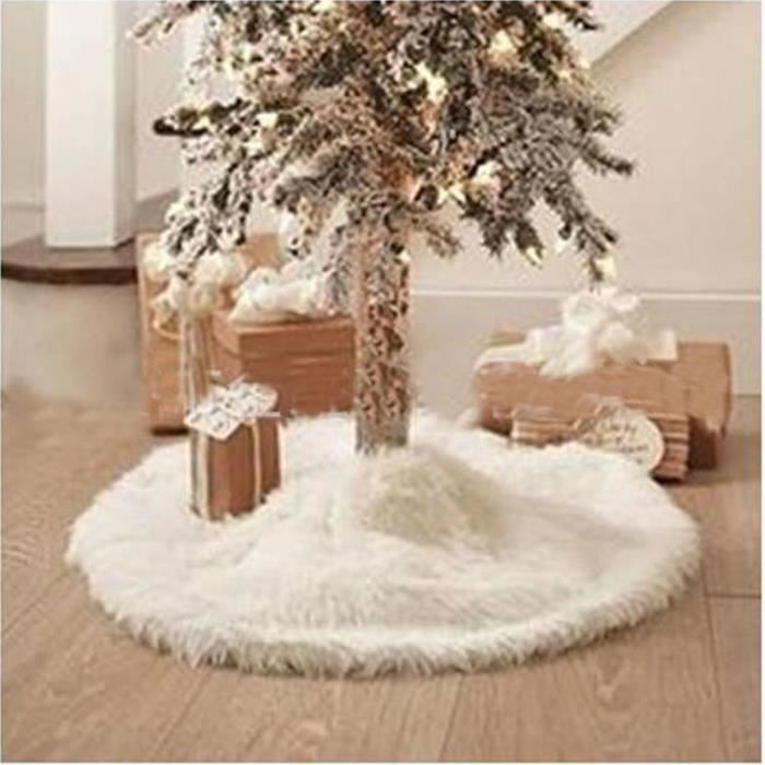 Jupe arbre de Noël - Luxe - Blanc - 90cm - Fausse fourrure - Décoration