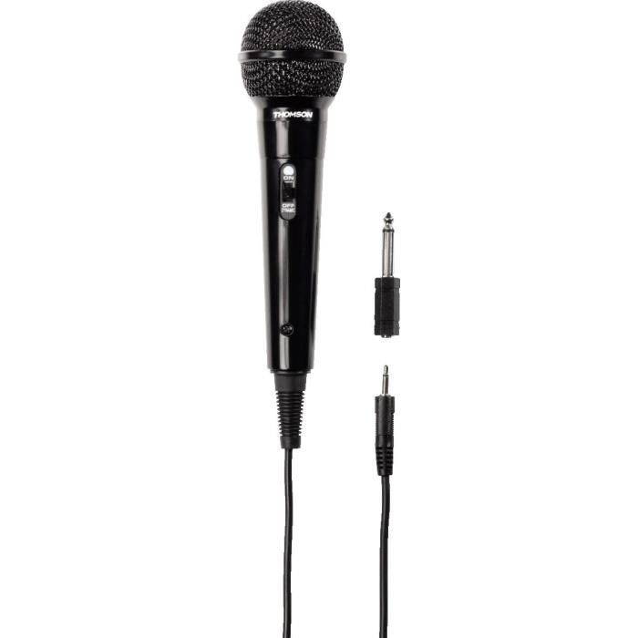 Noir Thomson Microphone dynamique M135 motif cardioïde, fiche jack 3,52 mm, longueur de câble 3 m, Karaoké 