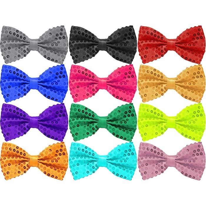 2 Papillon Con Paillettes Nero E Argento - Accessorio Per Feste, Carnevale E Discoteca - Foto 11