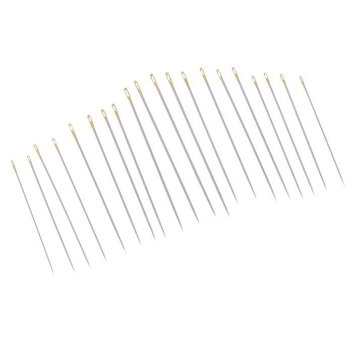 Lot D’aiguilles à Coudre Main – 30 Pièces, Acier Inox, Grandes Yeux, Pointues