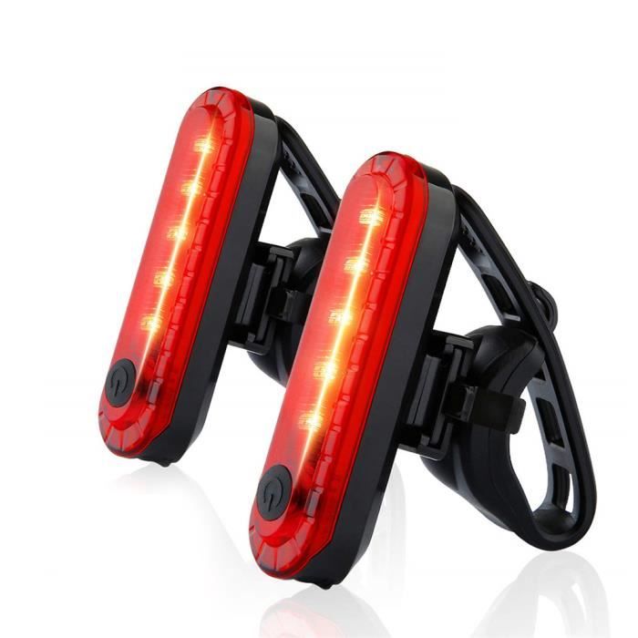 CYA 2 Packs de feux arrières pour vélo de montagne ultra lumineux rechargeables par USB feux arrières rouges à hautes leds tout neuf