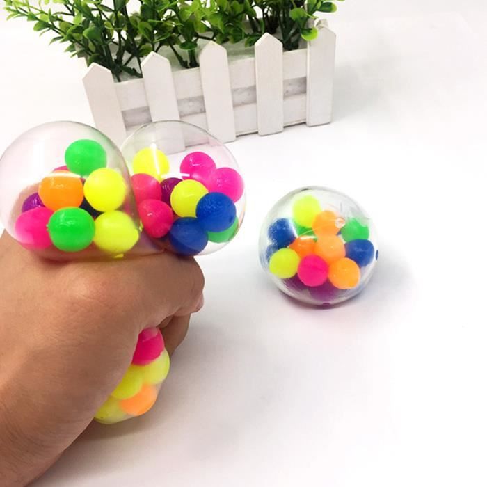 Lot De 4 Balles Anti-stress à Paillettes – Formes Géométriques Colorées – Pour Enfants Et Adultes