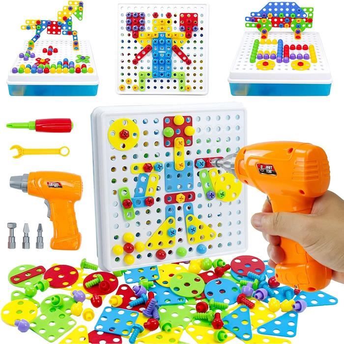 yoptote 224PCS Mosaique Enfant Puzzle 3D Jeux Montessori Educatif