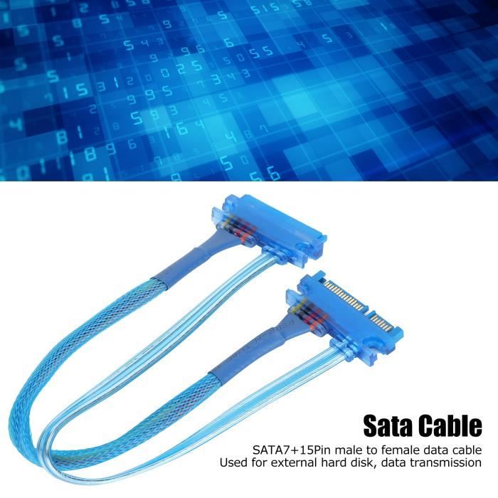 Câble SATA 7 Broches – 65cm – Verrouillage Métallique – Rouge