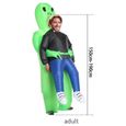 Costume Gonflable Alien Accessoires Rigolos Halloween Party pour Adulte(150-190CM) - Vert-1