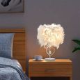 Lampe de bureau LED - 220V Salle de lecture de chevet Salon Forme de coeur Plume Cristal Lampe de table avec lumière-1