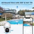 Caméra de Surveillance Extérieure Reolink 360° 2K PTZ WiFi Solaire Sans Fil - Argus PT-1