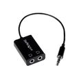 STARTECH.COM Câble Adaptateur Casque Slim - Doubleur Audio Jack Splitter - 3.5mm (M) vers 2x 3.5mm (F) - 15,23 cm - Noir-1
