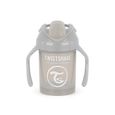 Tasse d'apprentissage anti-fuites Twistshake - Bec souple - 230 ml - Sans BPA - Gris-1