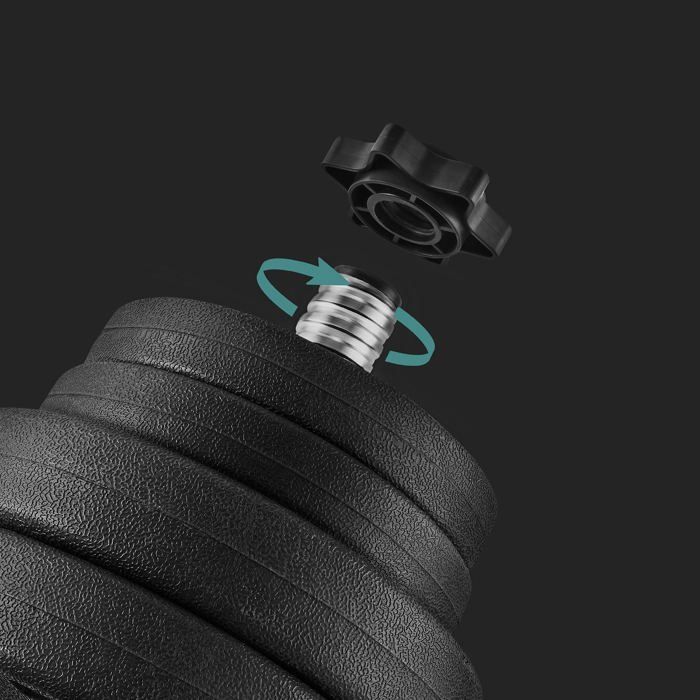 SONGMICS Kit Haltères 30 Kg Poids Ajustables Avec Barre D'Extension – Musculation à Domicile