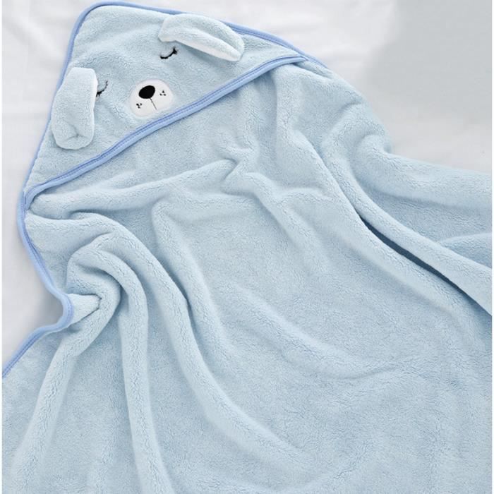 Serviettes De Bain à Capuche Pour Bébé - Lot De 3 - 80x80 Cm - Velours Corail - Motifs Animaux