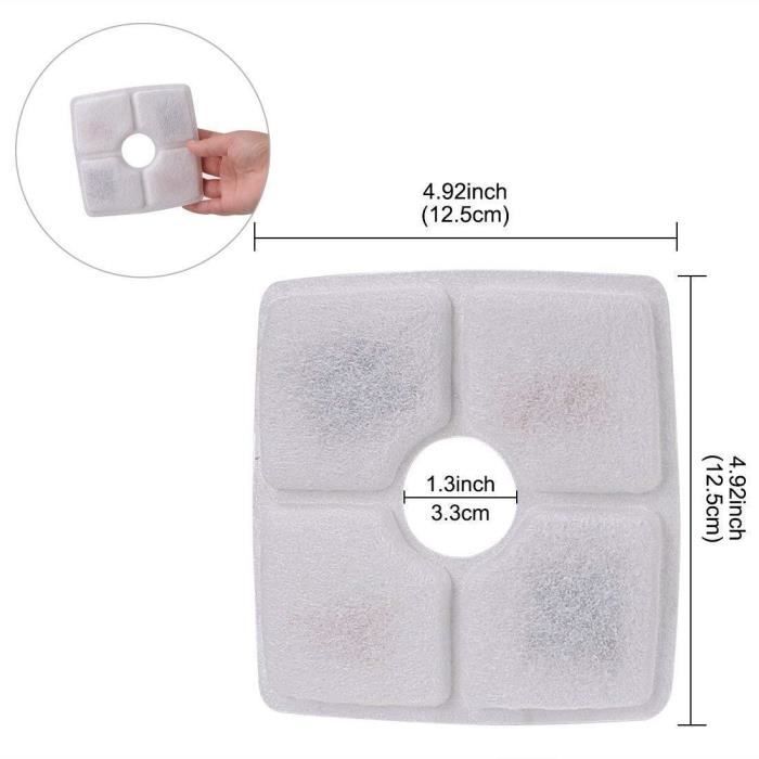Lot De 8 Filtres De Rechange Pour Fontaine à Eau Sibays 15L - Charbon Actif + Coton PP - Avec éponges Préfiltre Et Pompe