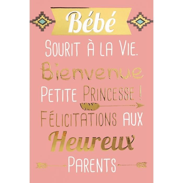 Carte De Voeux - Naissance - Félicitations Pour Cette Petite Fille :  : Fournitures de bureau