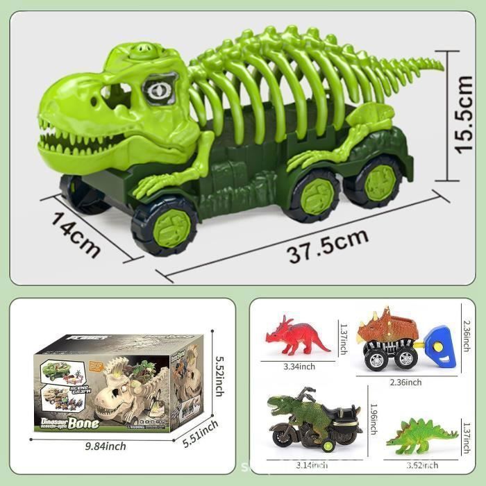 Camion Transporteur Dinosaur 3-en-1 avec Circuit et 10 Mini Voitures, Jouet Enfant 3+ Ans Camion Transporteur Dinosaur 3-en-1 avec Circuit et 10 Mini Voitures, Jouet Enfant 3+ Ans