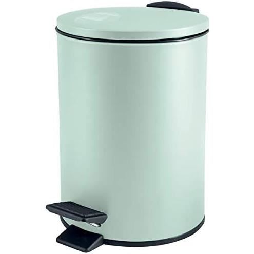 Spirella Akira Poubelle à Pédale 5L Acier Inoxydable Bleu Mat – Fermeture Douce & Pédale XXL