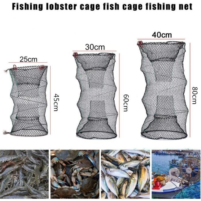 Filet De Pêche Zite Fishing 55x25cm - Nasse Pliable Pour Appâts Vivants Poissons Crevettes