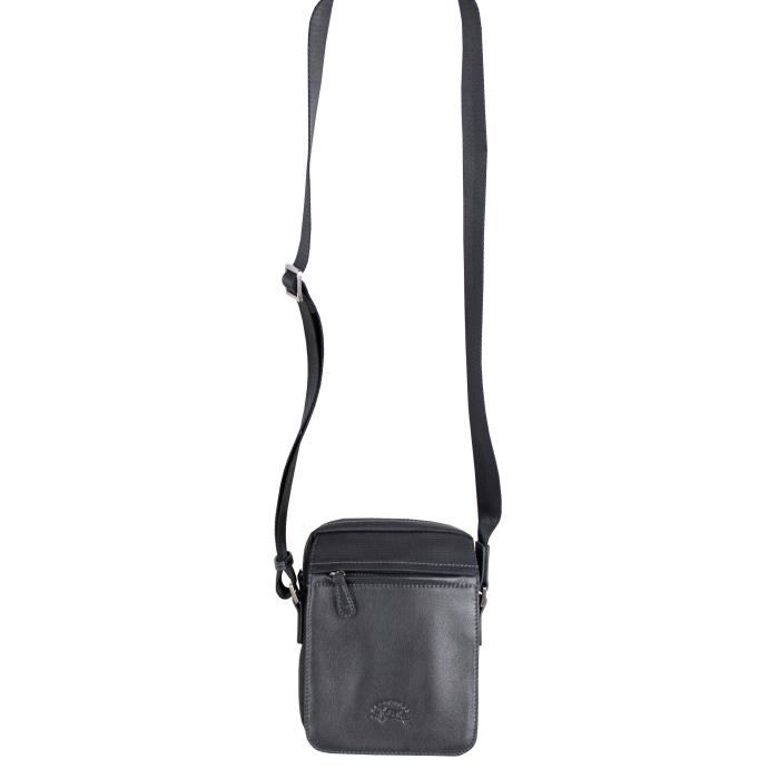 Sac Bandoulière FRANCINEL Homme Nylon Et Cuir Réf 653107 - Taille Moyenne - Neuf Avec étiquettes