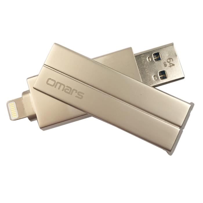 OMARS® Clé USB 128Go pour iPhone iPad iPod Lightning USB à USB 3.0  [Certifié Apple MFi] Mémoire Stick à l'Extension de Stockage, Or -  Cdiscount Informatique
