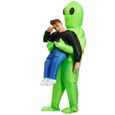 Costume Gonflable Alien Accessoires Rigolos Halloween Party pour Adulte(150-190CM) - Vert-2