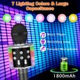 Microphone Karaoke Sans Fil, Karaoké Microphone Bluetooth Portable pour Enfants/Adultes Chanter (Noir)-2