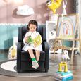 COSTWAY Fauteuil Relax Salon pour Enfant en Cuir Pu avec Dossier Réglable et Repose-Pieds Charge Max 50kg pour Salon Chambre, Bleu-2